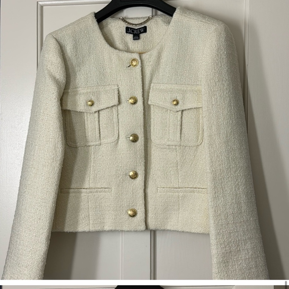 J.Crew cream Tweed lady jacket